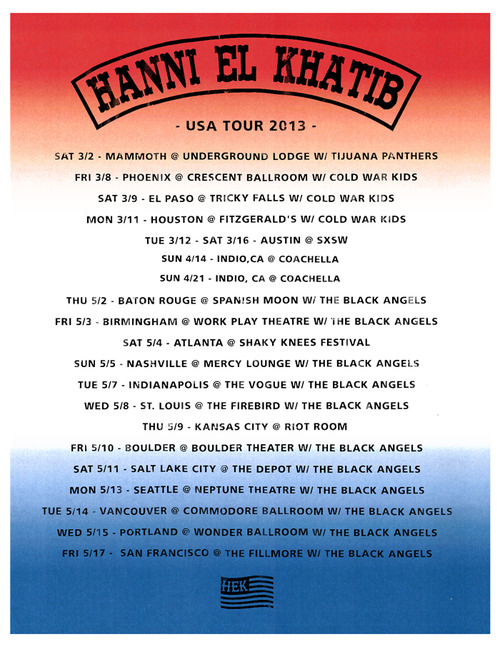 Hanni El Khatib_tour dates