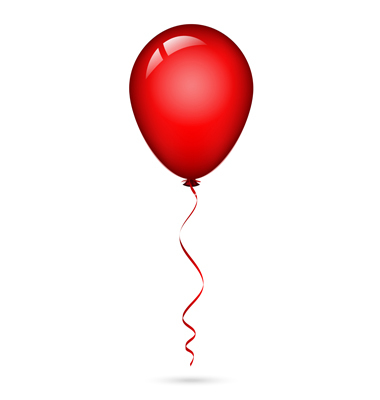 Vector illustration of red balloon with ribbon | Beats Per Minute